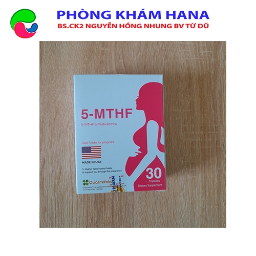 5-MTHF( MỸ-Bv Từ Dũ) , bổ sung acid folic 5mthf, ngừa dị tật thai nhi, tăng thụ thai, giảm nguy cơ sảy thai