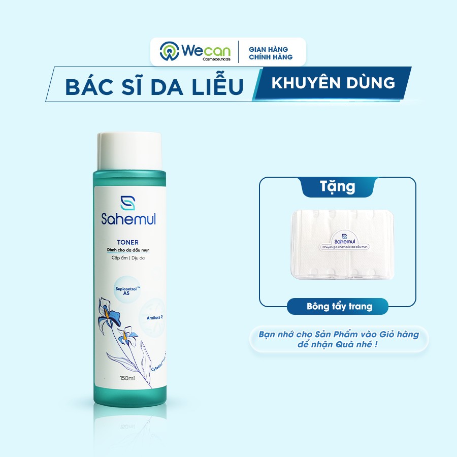 Toner Dành Cho Da Dầu Mụn Sahemul Giúp Cân Bằng pH, Giảm Tiết Dầu Nhờn, Cấp Ẩm Tức Thì 150ml