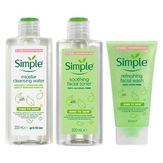 Combo simple tẩy trang 200ml + sữa rửa mặt 150ml + nước cân bằng 200ml