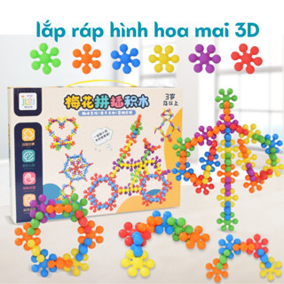  Đồ chơi xếp hình lego hình hoa mai 3D cho bé tự do lắp ghép sáng tạo vui chơi hàng ngày, hộp 300 miếng