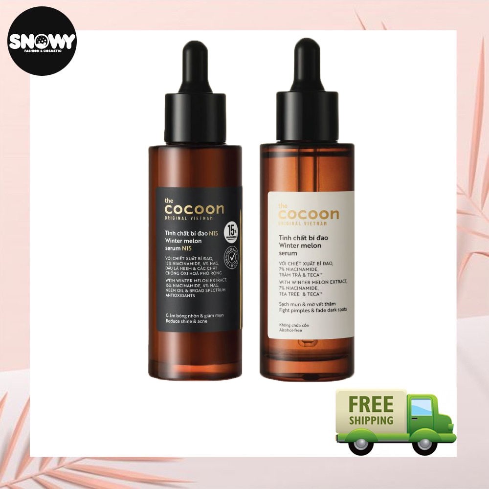 Tinh chất bí đao N15 với 15% niacinamide giảm bóng nhờn và giảm mụn Cocoon 70ml