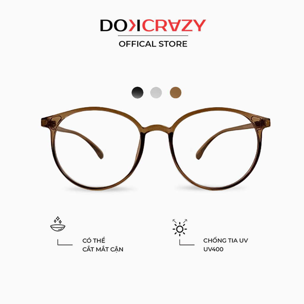 Gọng kính DOKCRAZY - C - SANNA chất liệu nhựa dẻo Hot Trend, chống ánh sáng xanh, tia UV400, Unisex