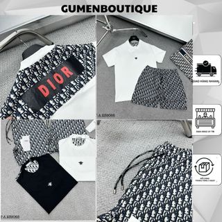  Bộ Quần Áo Nam CD Thêu Hình Ong Trung Tâm Họa Tiết Loang Mặt Sau - Bộ Cộc Nam CD Họa Tiết Monogram Cả Áo Và Quần