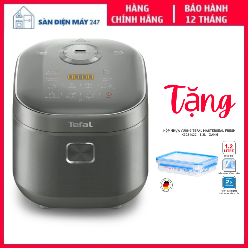 Nồi Cơm Điện Tử Cao Tần Tefal - RK818A68, Dung Tích 1.8 lít, Hàng Chính Hãng, Bảo Hành 24 Tháng.