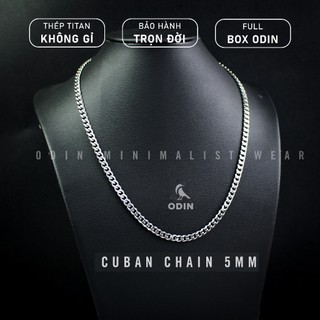 Vòng cổ ODIN Chain Cuban Titanium - Thép Titan 316L KHÔNG ĐEN - KHÔNG GỈ - Bảo hành trọn đời