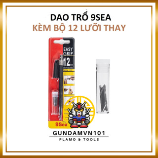   KÈM 12 LƯỠI  DAO 9SEA GỌT NHỰA MÔ HÌNH   BỘ CÁN KÈM LƯỠI THAY - Dao trổ kỹ thuật cắt giấy diy khắc dấu gundam gunpla 