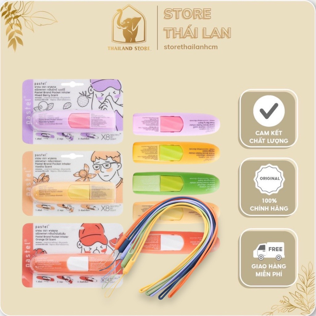 CÓ DÂY ĐEO 43CM HOT TREND - Ống Hít Thông Mũi Pastel Pocket Inhaler