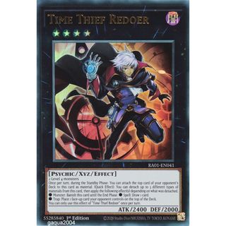 ra01 [ Dưa Hấu Yugioh ] Lá bài thẻ bài Time Thief Redoer - super ultra rare - Tặng bọc bài nhựa bảo quản