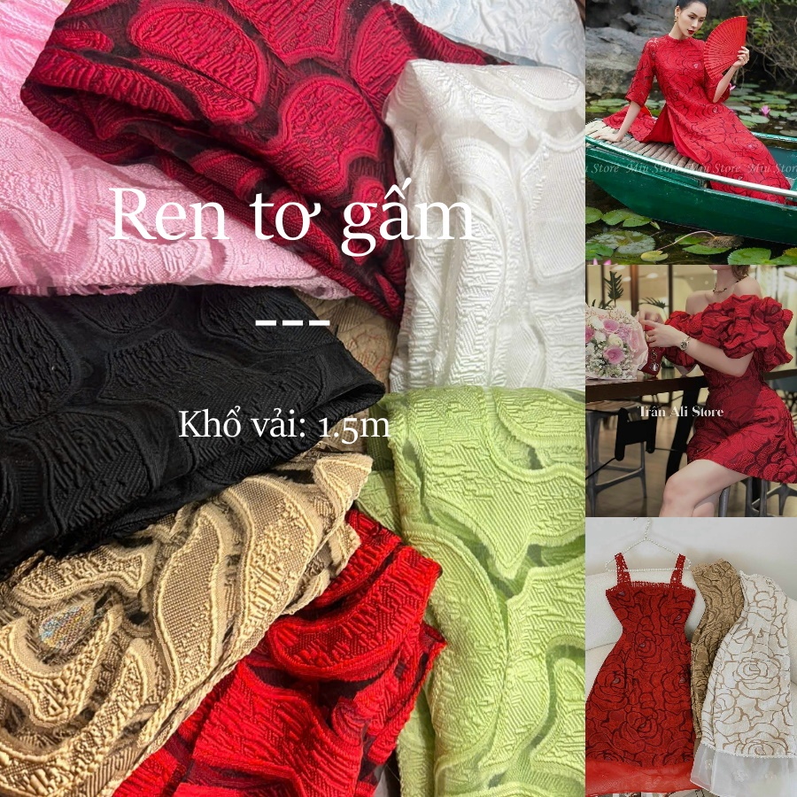 (730) Vải Ren Gấm Tơ Sang Trọng Không Giãn Lên Áo, Đầm, Váy, Áo Dài, Set Thiết Kế
