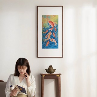 Tranh treo tường phong thuỷ Cá chép hoá rồng, tranh canvas trang trí phòng khách, phòng làm việc - Printek