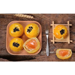 Bánh trứng chảy ngàn lớp, bánh đài loan, 500g bánh trứng muối nhân tan chảy