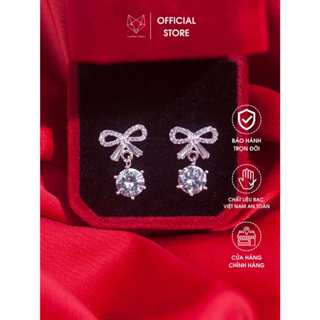  Khuyên nữ Bạc Ta Cáo Bạc Jewellery nơ treo ổ đá sáu chấu quà tặng bạn gái năng động dễ thương 