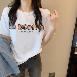 Áo thun nữ in hình BOOM mẫu hè 2024 menina_studio, áo thun nữ vải cotton 100% mặc mát dáng rộng