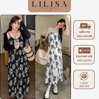 Váy bầu đẹp LILISA, đầm bầu dáng babydoll thiết kế họa tiết hoa nhí dập ly