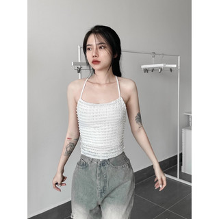 Áo Hai Dây Cổ Yếm Đan Lưng Hở Lưng