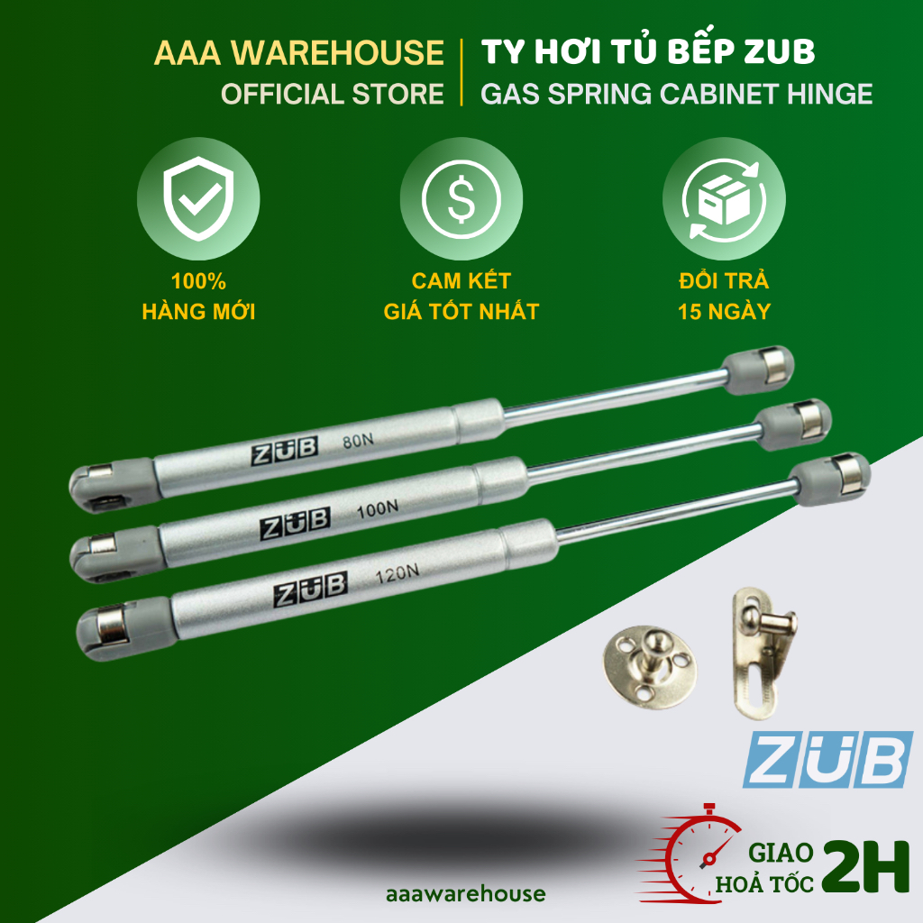 Ty hơi tủ bếp ZUB - Ty hơi thuỷ lực chống cánh tủ bếp 80N 100N 120N