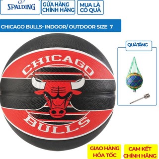 Quả bóng rổ Spalding NBA team Series Chicago Bulls size 7 (83-503Z)- Tặng kim và túi lưới đựng bóng