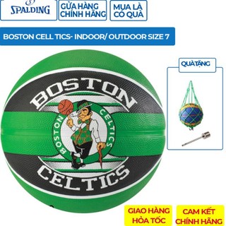Quả bóng rổ Spalding NBA Team series Boston Celtics Outdoor size  (83-505Z)- Tặng kèm Kim bơm bóng và túi lưới đựng bóng