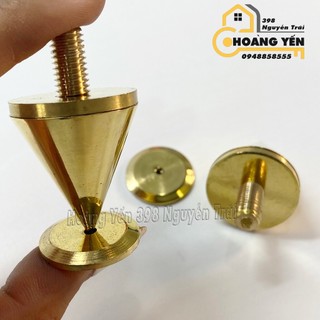 Chân đinh chén hứng bằng đồng, chân đinh chống rung loa - kệ audio, chân chống rung tiêu âm cho loa kệ