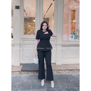  Quần Ống Loe Cạp Cao Màu Đen Bigsize Q19 