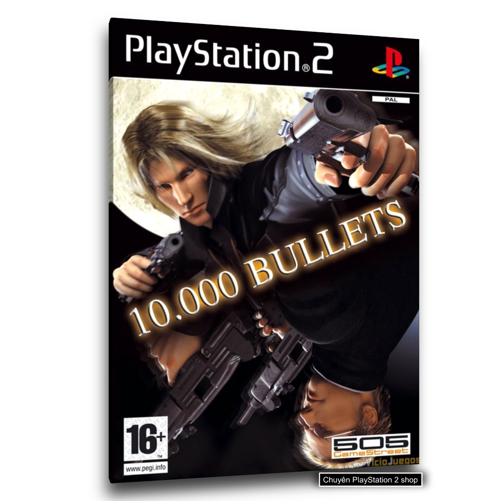 Đĩa game PS2,10.000 Bullets (hành động, bắn súng góc nhìn thứ ba) cho PS2