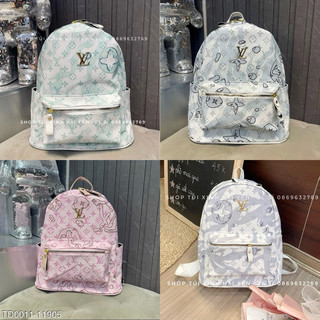 balo to, balo đi học đi làm họa tiết Lv loang vân mây size 40 da năng tiện dụng cho nam và nữ