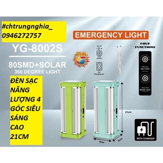 ĐÈN SẠC LED SIÊU SÁNG NĂNG LƯỢNG CHIẾU SÁNG KHẨN CẤP 4 GÓC 8002S CAO 20CM