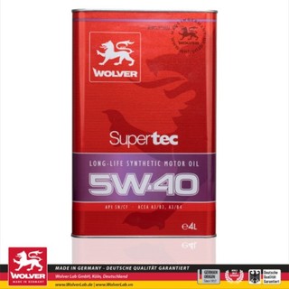 Dầu Nhớt Tổng Hợp Động Cơ Ô tô WOLVER SUPERTEC 5W40 (4 Lít)