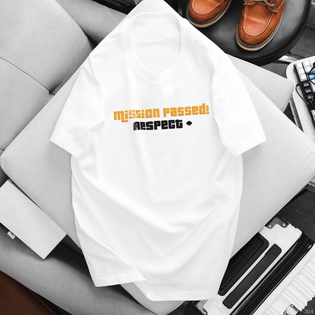 Áo phông Gamer #20 : Mision passed respect by The Runaway form xuông Unisex Cotton 100% Nhiều màu cho nam nữ
