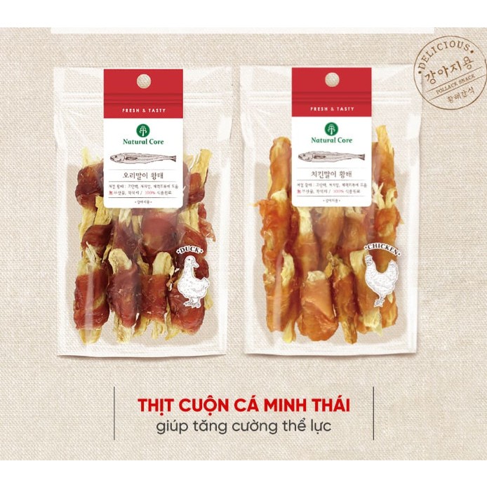 Snack Natural Core Thịt cuộn cá minh thái sợi