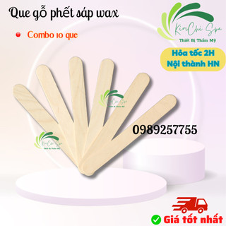 Combo 10 Que gỗ phết sáp dùng wax lông, que gỗ 15cm