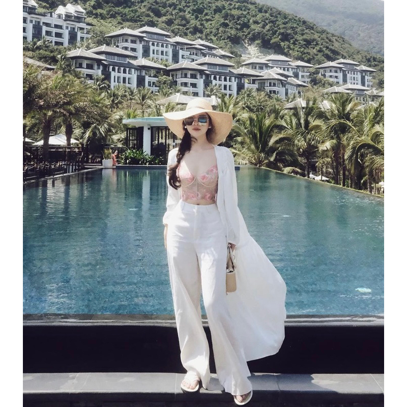 QUẦN LINEN LƯNG CAO ỐNG RỘNG DÁNG XUÔNG DÀI 101 CM SIÊU ĐẸP PHONG CÁCH BASIC | BigBuy360 - bigbuy360.vn
