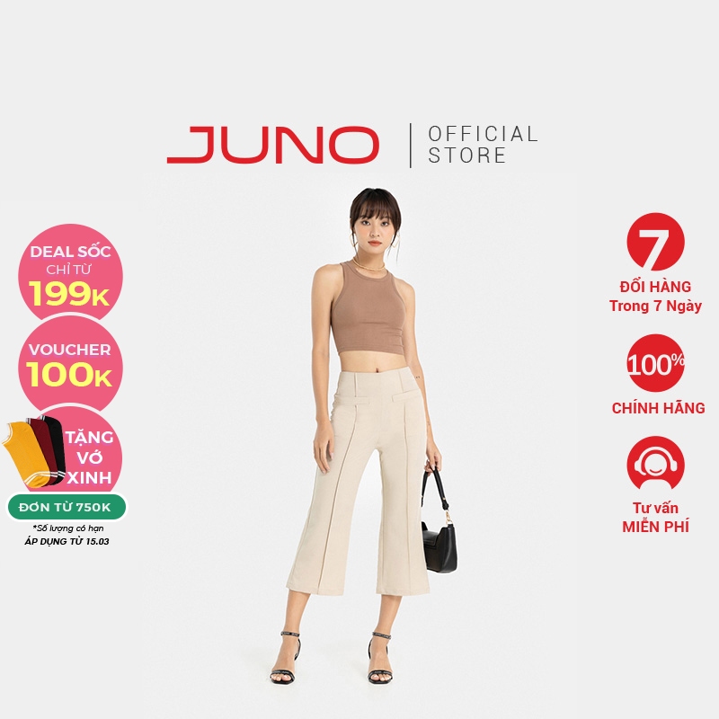 Quần Ống Loe JUNO Dáng Lửng JNQDA016