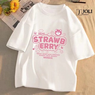 Áo thun GẤU STRAWB unisex nam nữ form rộng,thun cotton su 4 chiều co giãn tốt, thấm hút mồ hôi hiệu quả, áo đôi; nhóm