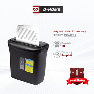 Máy huỷ tài liệu cắt chéo Texet 12L CC612EX (Cắt vụn) Chính Hãng Bảo Hành 12 Tháng