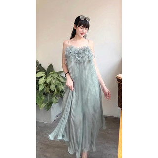 Váy suông hoa bèo dập ly