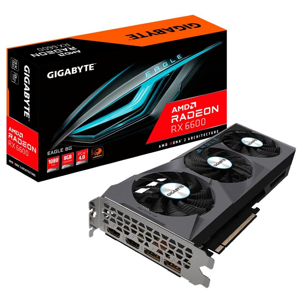 Card màn hình GIGABYTE Radeon RX 6600 EAGLE 8G (GV-R66EAGLE-8GD) hàng NEW chính hãng bảo hành 36 tháng | BigBuy360 - bigbuy360.vn