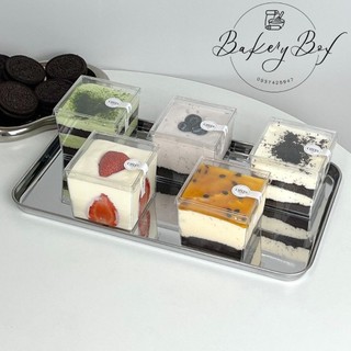 Ly Vuông Mica Đựng Bánh Mousse, Tiramisu, Panna Cotta (LC-6055 | Set 100)