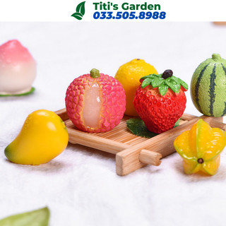 Mô hình các loại trái cây, các loại quả nhiều màu trang trí bàn làm việc, tiểu cảnh để bàn