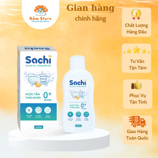 Nước tắm thảo dược Sachi chống cảm, ngừa rôm sảy, chiết xuất thiên nhiên không cần tắm tráng từ sơ sinh 250ml