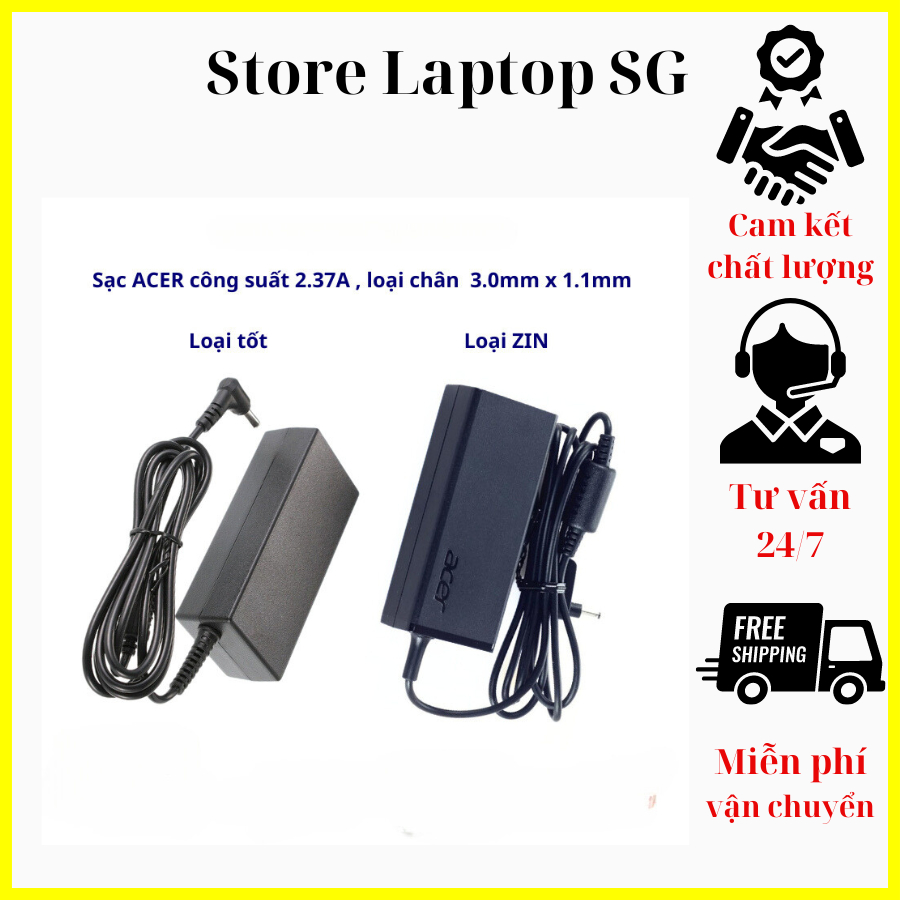 Sạc Laptop Acer Chân To Chân Nhỏ Acer Switch Aspire Travelmate E5 E15 V5 V7 V3 R3 R7 S3 E1 M5 Mới 100%