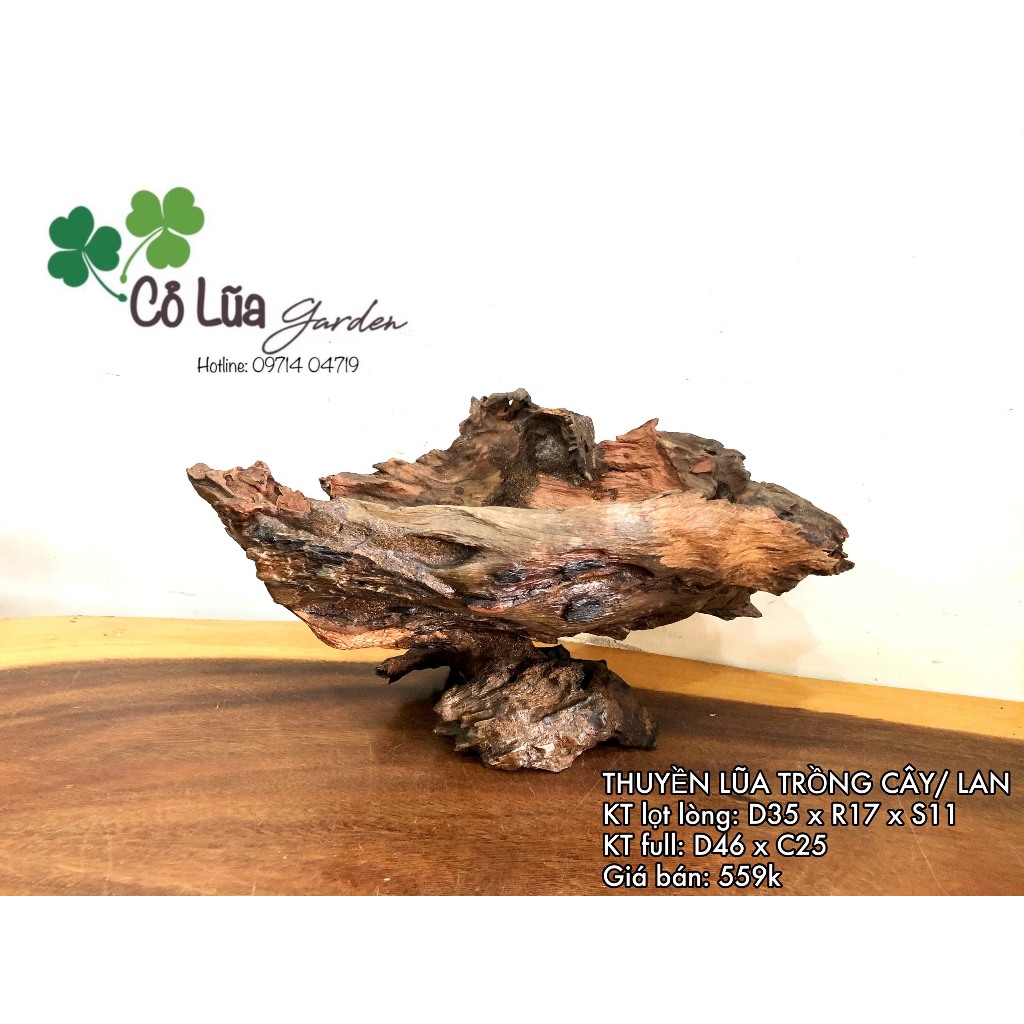 CHẬU GỖ LŨA DÁNG THUYỀN