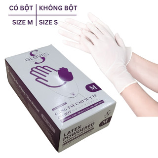 Găng tay y tế có bột, không bột Sgloves size S - Hộp 100 chiếc