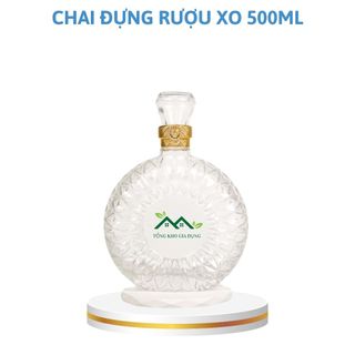 Chai đựng rượu thủy tinh 500ml mẫ XO cao cấp