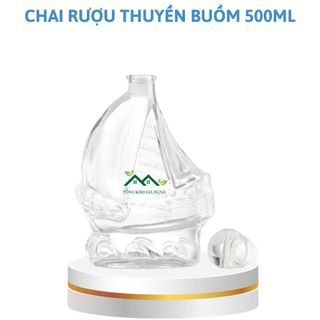 Chai đựng rượu thủy tinh 500ml hình thuyền buồm sang trọng