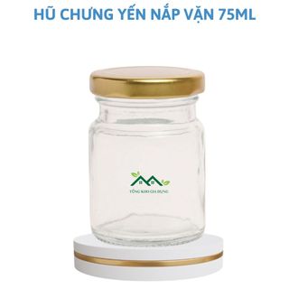 Hũ chưng yến thủy tinh tròn nắp vặn thiếc 70ml/100ml đựng yến sữa chua thực phẩm