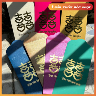 Xấp 6 Bao Lì Xì Cưới Chữ Hỷ  Dùng Trong Ăn Hỏi, Trao Duyên, Bê Tráp, Nạp Tài, Bưng Quả