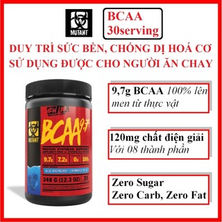 Mutant BCAA 9.7 30 lần dùng - Bổ sung acid amin cần thiết, BCAA lên men từ thực vật, sử dụng được cho người ăn chay