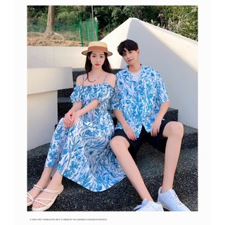 Đồ đôi đi biển họa tiết xanh dương siêu xinh - Đồ đôi Forever Couple Store