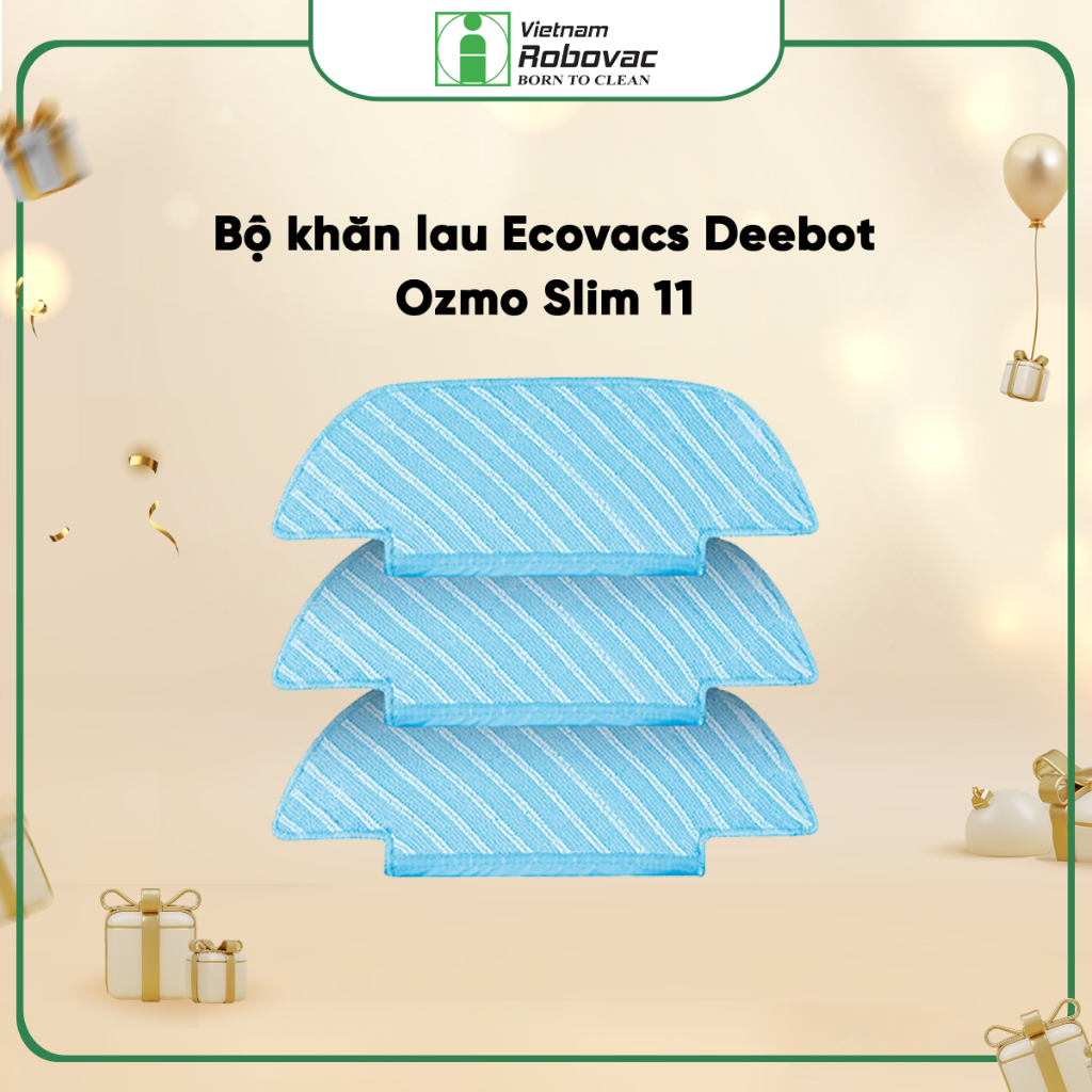 Bộ Khăn Robot Ecovacs Deebot OZMO Slim 11 ( 3 cái ) - Hàng Chính Hãng